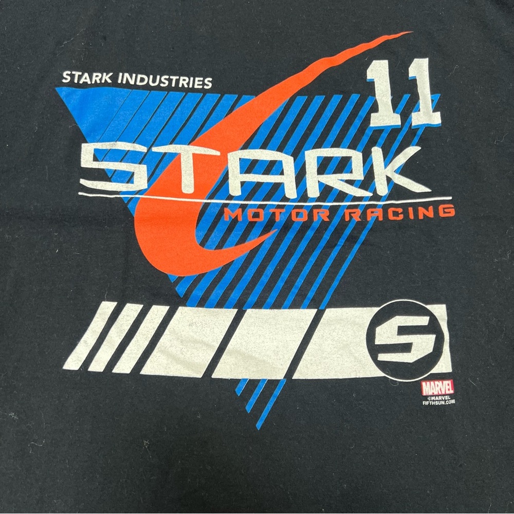 Marvel Stark Industries Motor Racing T-shirt Unisex Size 2XL Black Iron Man